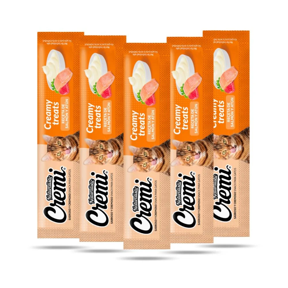 Cremi Salmón & Tuna Recipe x 5 – Snack Cremoso para gatos