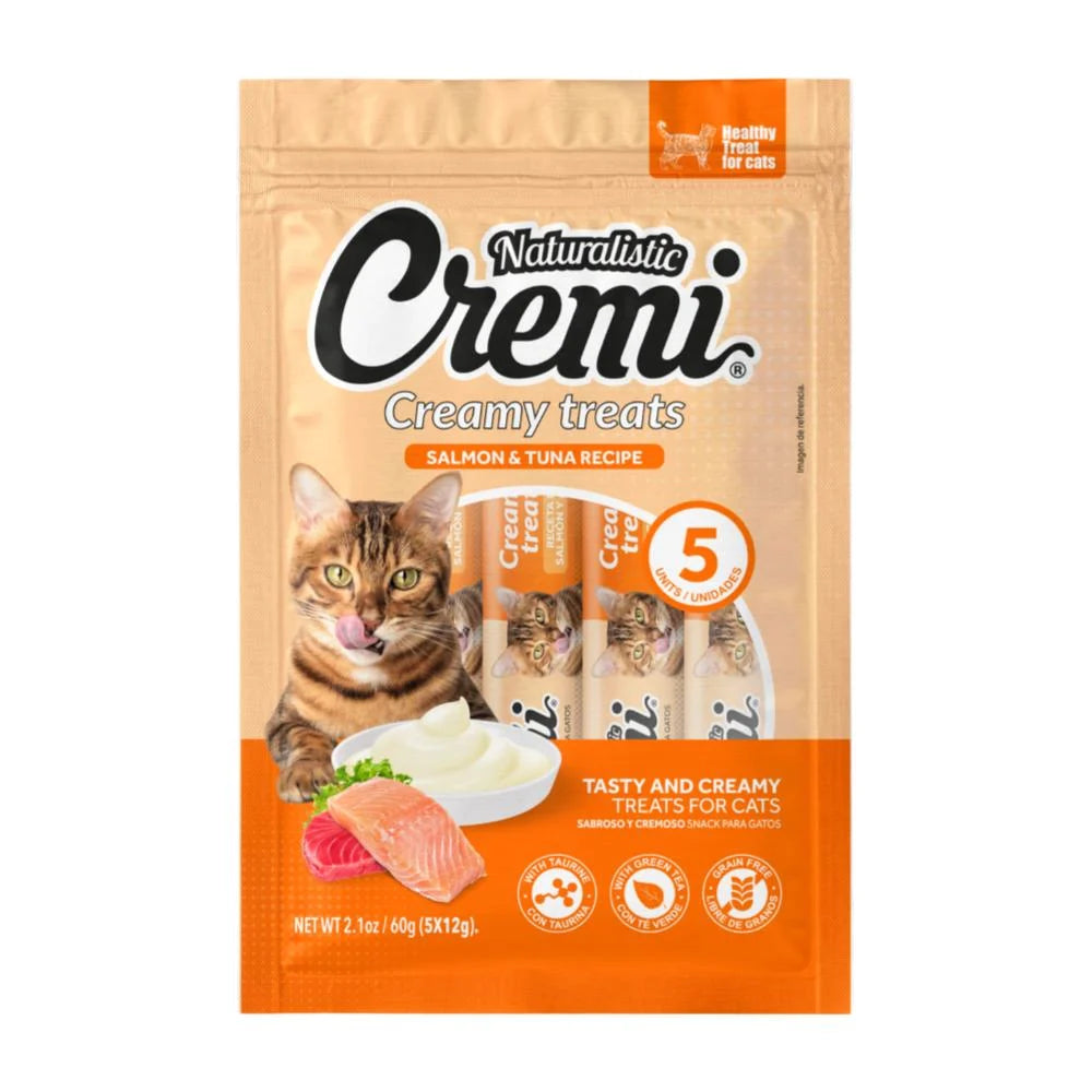 Cremi Salmón & Tuna Recipe x 5 – Snack Cremoso para gatos